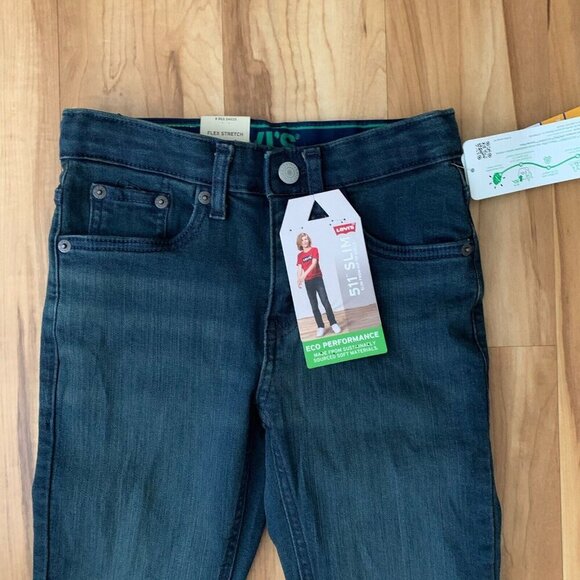 Levi's Boys' 511 Slim Fit Eco Performance Jeans Size 8 Regular 24” x 25” New - Picture 2 of 10
